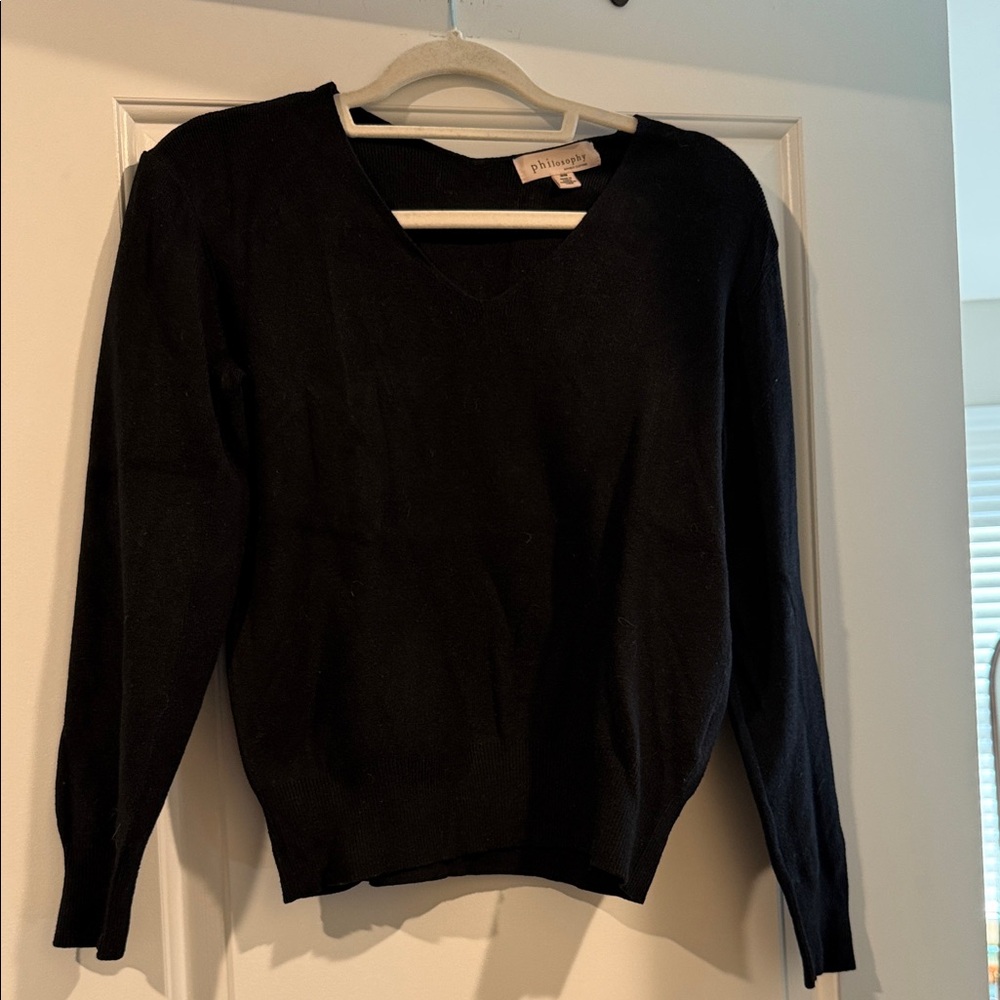 Philosophy Black V-Neck Sweater